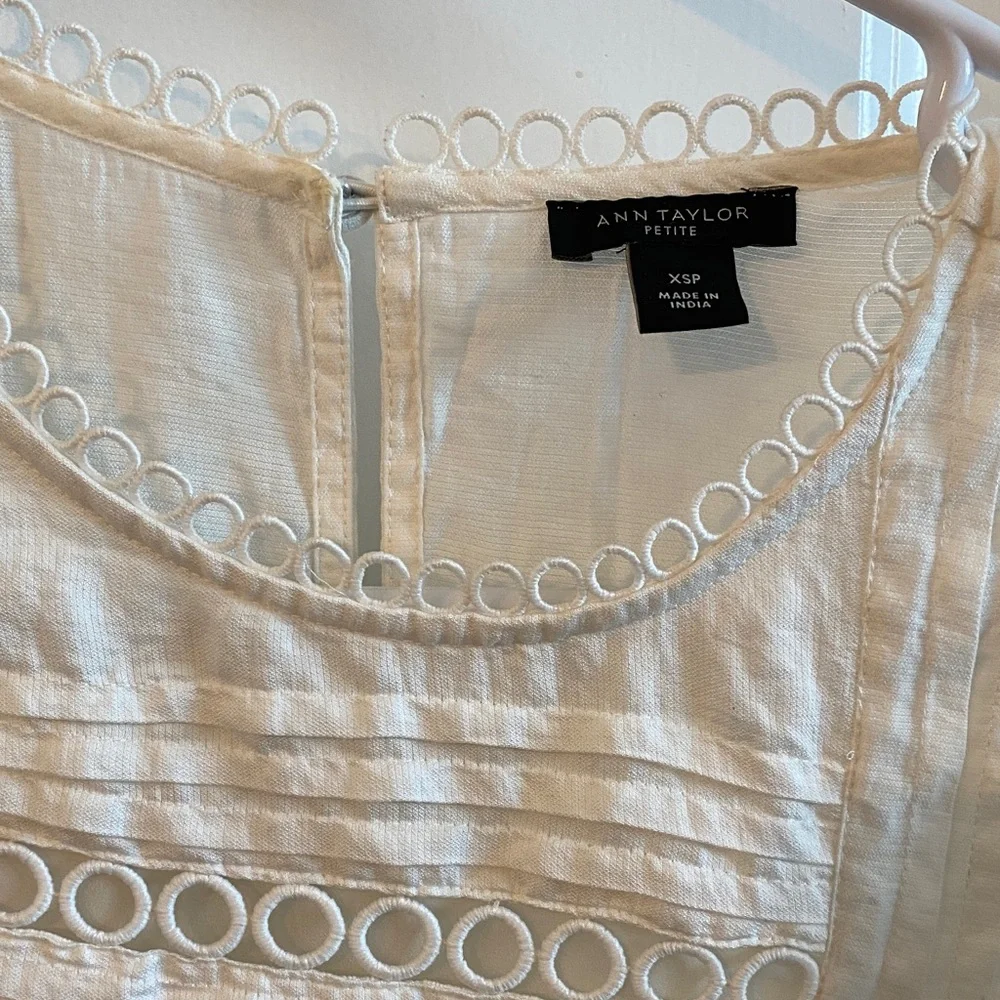 White Ruffle Sleeve Top - Picture 2 of 3